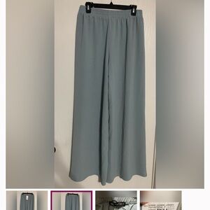 Zara size medium blue gray pull on wide leg pants